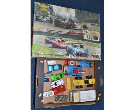 A BOXED POLISTIL WORLD RACING SYSTEM ELECTRIC SLOT CAR RACING SET, sel No A3, contents not checked, includes four assorted ca