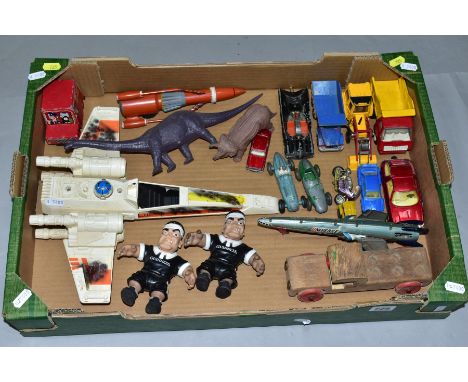 AN UNBOXED JR TOYS (J ROSENTHAL) PLASTIC FRICTION DRIVE THUNDERBIRD, playworn condition, missing lettering but otherwise appe