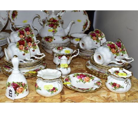 FORTY EIGHT PIECES OF ROYAL ALBERT OLD COUNTRY ROSES (GIFT AND TEAWARES, comprising teapot, sugar bowl (extensive crack and r