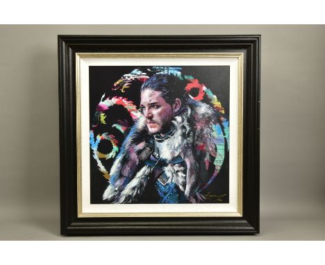 ZINSKY (CONTEMPORARY) 'WINTER IS COMING' a portrait of Kit Harington as Jon Snow, signed limited edition print 15/95, with ce