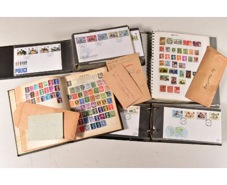 WORLDWIDE STAMP COLLECTION in two stamp albums and two cover albums including GB 1980s First Day Covers