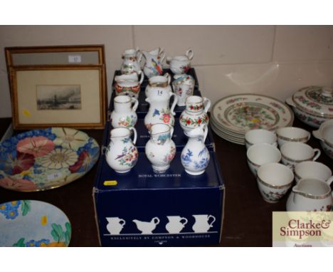 Twelve Royal Worcester "Historic Jugs" with original boxes