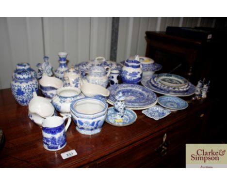 A quantity of miscellaneous blue and white china to include Copeland Spode Italian pattern 