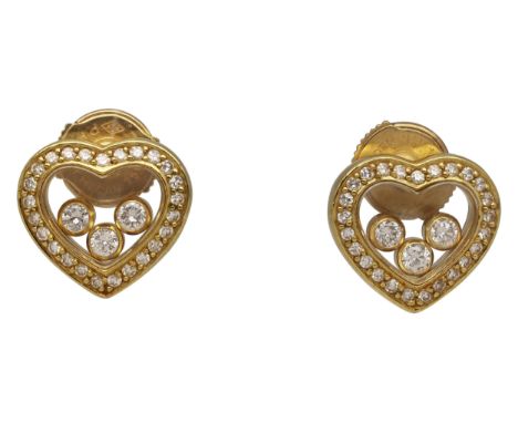   CHOPARD Ohrschmuck Happy Diamonds Schönes Designerwerk in Gelbgold 18K. Dezente Brillanten von zus.  CHOPARD Ohrschmuck Hap