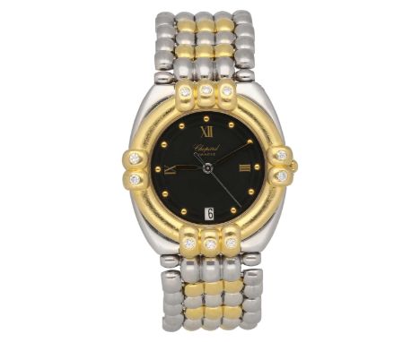   CHOPARD Damenarmbanduhr Modell Gstaad in Stahl/Gelbgold. Lünette in Gelbgold verziert mit 10  CHOPARD Damenarmbanduhr   Mod