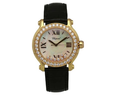   Chopard Armbanduhr Happy Sport Funkelndes Modell in Roségold 18K mit Diamanten besetzter Lünette  Chopard Armbanduhr Happy 