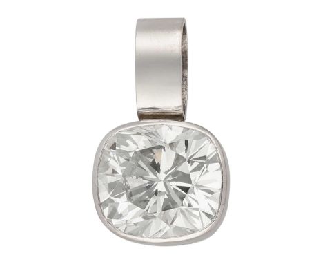   Diamant-Anhänger Funkelndes Schmuckstück in Weissgold 18K. Als Blickfang ein Kissenschliff-Diamant  Diamant-Anhänger  Funke