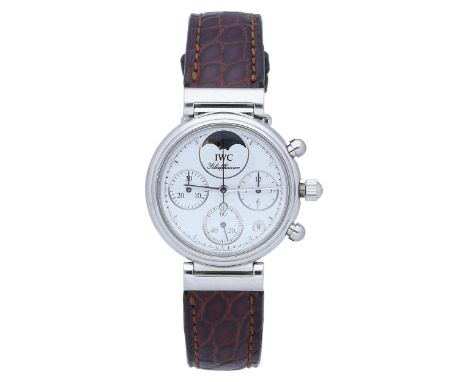   IWC Damenarmbanduhr Modell Da Vinci in Stahl. Gehwerk Quartz und Chronograph mechanisch mit  weissem Zifferblatt und feinem