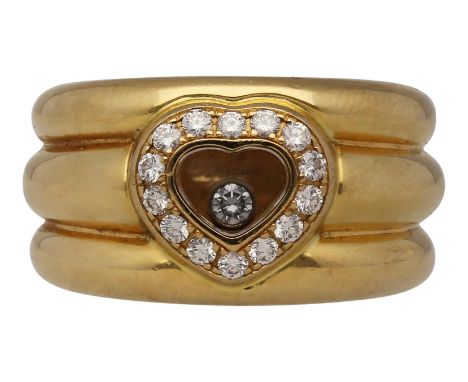   CHOPARD Ring Happy Diamonds Klassiker aus der Chopard Kollektion in Gelbgold 18K. Beweglicher  CHOPARD Ring Happy Diamonds 