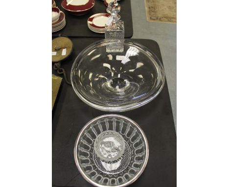 Large Dartington crystal bowl, cut glass bowls & Galway decanter
