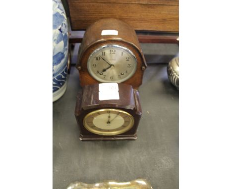Oak mantel clock and electric clock