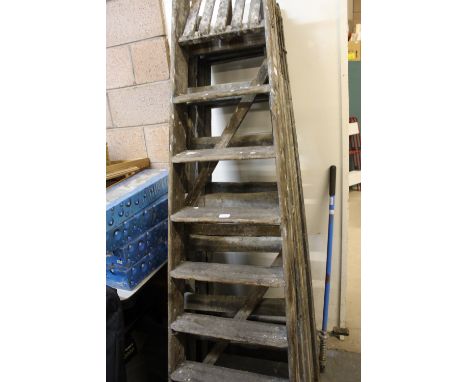 Pair of vintage wooden step ladders
