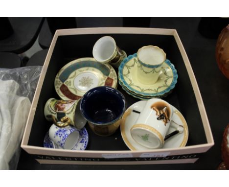 Box of cabinet cups and saucers - Royal Doulton, Shelley, Worcester