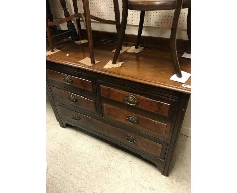 A circa 1900 walnut chest of four short over one long drawer, together with a modern pine wardrobe, a painted pine shelf unit