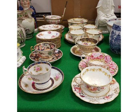 A Hammersley "Dresden Sprays" part tea service, Spode "Japan" pattern teacup and saucer (2697), Spode rose and gilt decorated