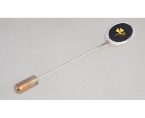 A silver 925 marked forget me not - mourning stick - hat pin with safet end. Weight 4.5g