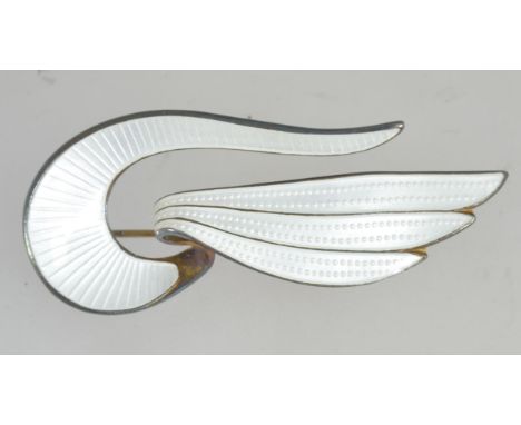 A vintage Norwegian silver and enamel set ladied brooch by NA Jorgensen. Marked 925 Norway, unsigned but matches lot 17 which