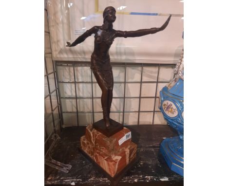 BRONZE ART DECO STYLE FIGURE - 48CMS (H)