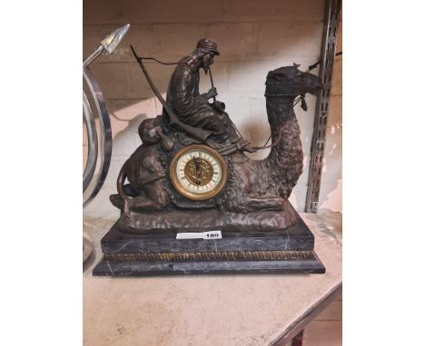 BRONZE ARAB MANTLE CLOCK