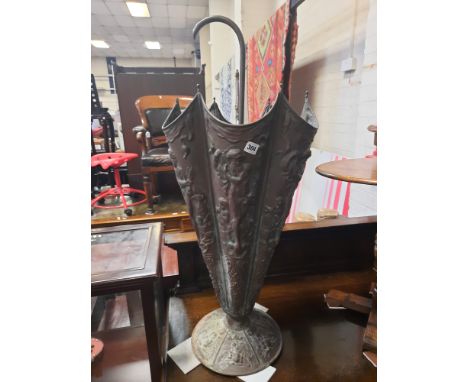 ART NOUVEAU UMBRELLA STAND IN THE SHAPE OF AN UMBRELLA