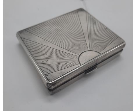 TIFFANY ART DECO SUNBURST STERLING SILVER CIGARETTE CASE A/F