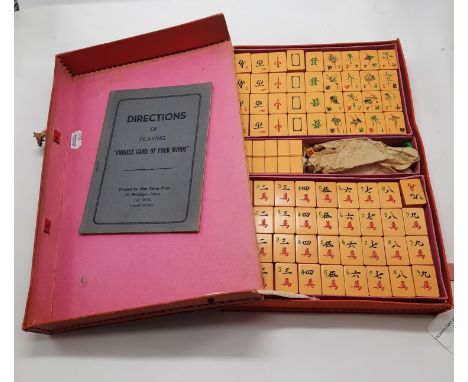 VINTAGE EARLY CHINESE MAHJONG GAME IN CASE