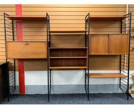ROBERT HEAL FOR STAPLES: A LADDERAX TEAK MODULAR LOUNGE UNIT, 201 x 277 x 40cmsThere is some staining and light surface scrat