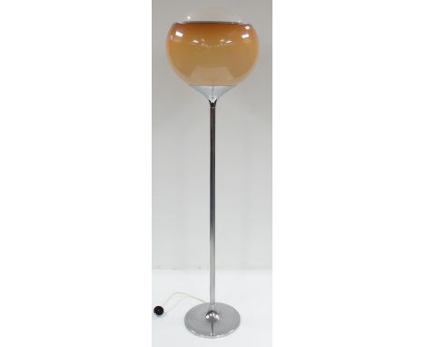 STUDIO 6G & HARVEY GUZZINI: 'FLASH' FLOOR LAMP, c.1970, caramel acrylic shade on chrome standard, 175cms highThere is general