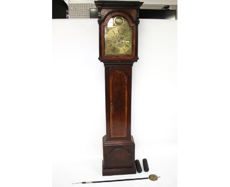 A 19th century longcase grandfather clock 'Thomas Haden, Dudley'. With an 8-day movement, the brass dial with Roman numerals,