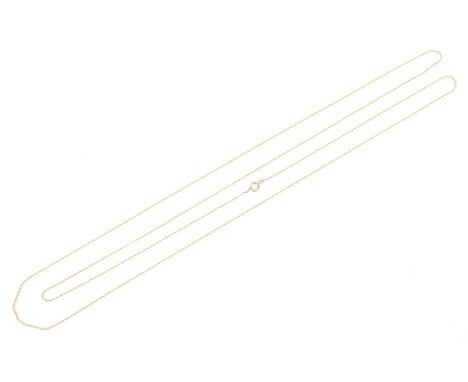 A late Victorian gold 'Prince of Wales' or rope work guard length chain. With an applied oval panel stamped '10', on a bolt-r