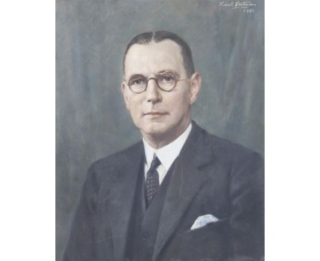Frank Samuel Eastman (1878 - 1964), 1961, oil on canvas, portrait of Edmund Lawrence Mann, Chairman of Powell Duffryn, 1928 -
