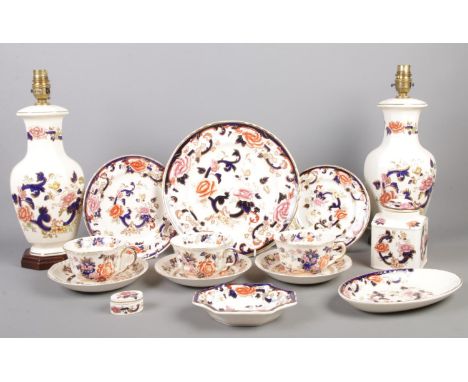 A collection of Masons Ironstone ceramic's. To include table lamps, pin dishes, plates, cups/saucers etc  