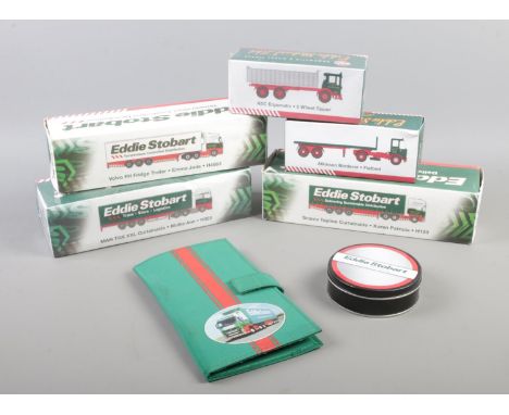 A collection of boxed Eddie Stobart die cast vehicles. To include Volvo FH Fridge Trailer Emma Jade H4663, MAN TGX XXL Curtai