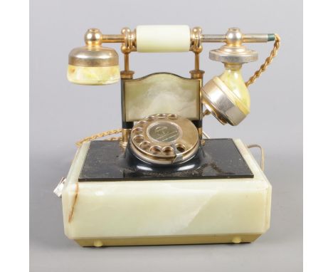 A vintage onyx telephone.  