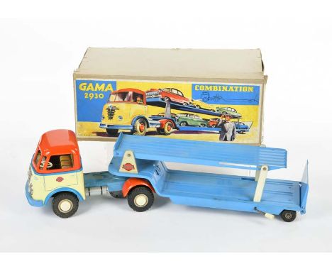 Gama, Combination Transporter 2930, W.-Germany, 49 cm, Blech, Friktion ok, LM, Okt Z 2+, Z 2-