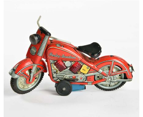 Nomura, Harley Davidson, Japan, 23 cm, Blech, Friktion ok, LM, teilw. Laschen lose, bitte besichtigen