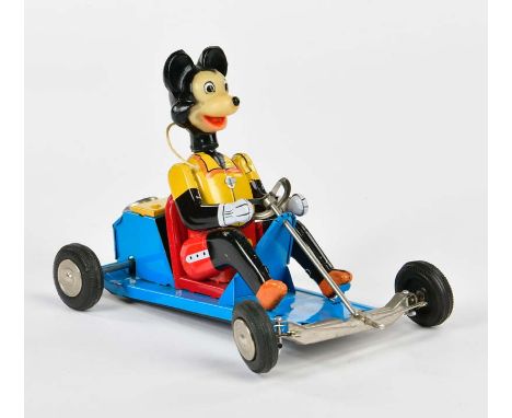 Marx, Mickey Mouse Go Cart, USA, 16,5 cm, Blech, Friktion ok, Z 1-