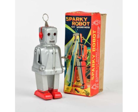 KO Yoshiya, Sparky Robot, Japan, 19 cm, Blech, UW ok, min. LM, Okt, Z 1-2