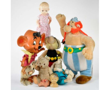 Steiff u.a., Känguruh, Asterix, Obelix, Puppe u.a., gemischter Zustand, bitte besichtigen