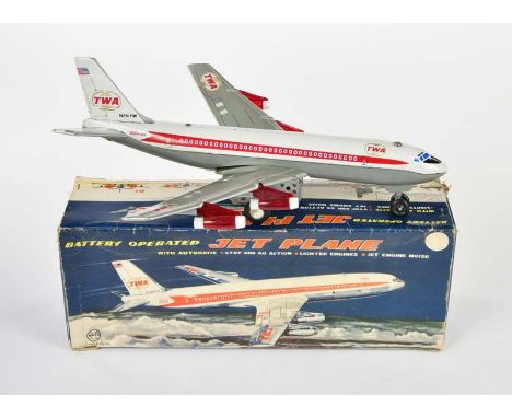 Marx, TWA Jet Plane, Japan, 40 cm, GemBw, Bat. Antrieb ok, min. LM, Okt Z 2, Z 2