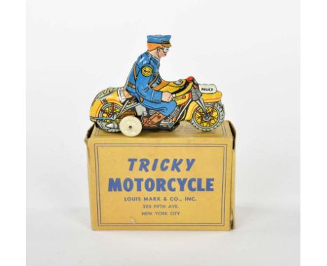 Marx, Tricky Motorcycle, USA, 11,5 cm, Blech, UW ok, min. LM, Okt, Z 1-2