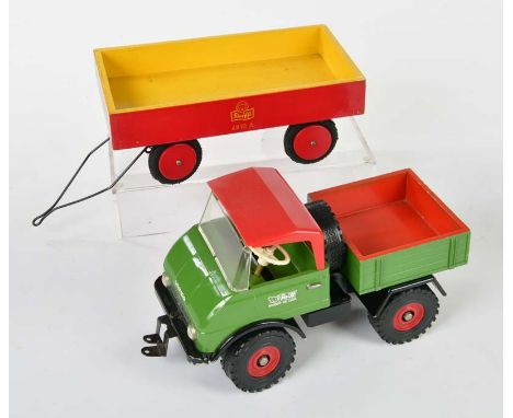 Steiff, Unimog + Anhänger, W.-Germany, 60 cm, Kst + Holz, min. LM, Z 1-2