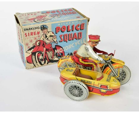 Marx, Polizei Beiwagenmotorrad, USA, 22 cm, Blech, UW ok, min. LM, Okt verstärkt, Z 2+