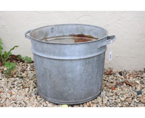 Galvansied Twin Handled Pot / Garden Planter, 45cm diameter x 37cm high 