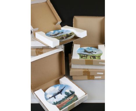 Twelve Royal Doulton Michael Turner ' Heroes of the Sky ' Limited Edition Collector's Plates, boxed with certificates 