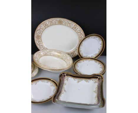 Royal Worcester ' Embassy ' Part Dinner Set comprising Six 7" Side Plates, Six Dessert Plates, Six Dinner Plates, Oval Servin
