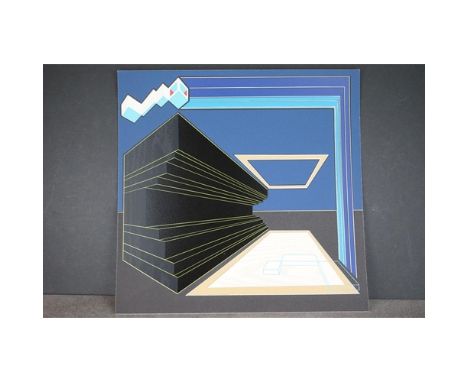A screen print titled 'Event Structure' by Ian Monroe, limited edition of 100, signed and numbered to the verso.
