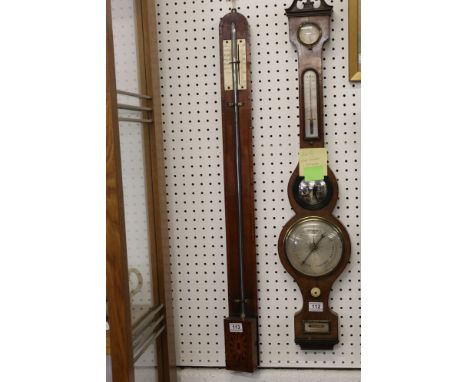 Late 18th / Early 19th century Scottish Mahogany Inlaid and Crossbanded Stick Barometer by Gardner of Glasgow with visible tu