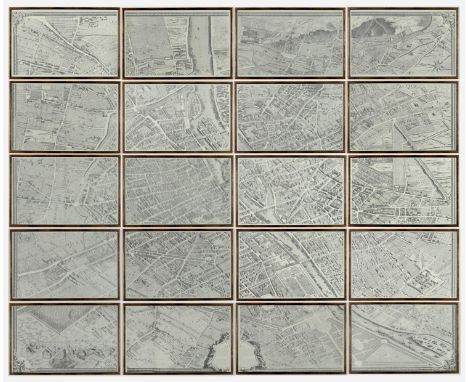 AFTER CLAUDE LUCAS &amp; LOUIS BERETEZ “PLAN DE PARIS” 20 separate panels that form one large map of Paris in 1734, 59 x 37.5