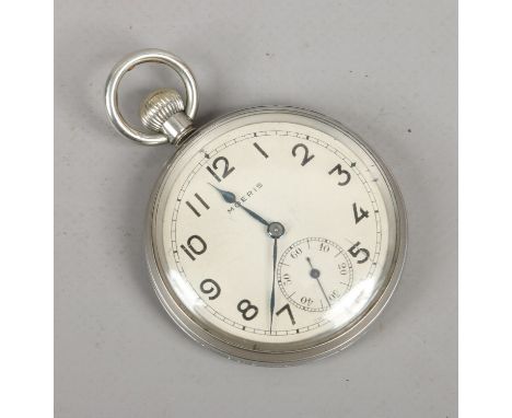 A Moeris military issue pocket watch with subsidiary seconds broad arrow mark G.S.T.P 25389.